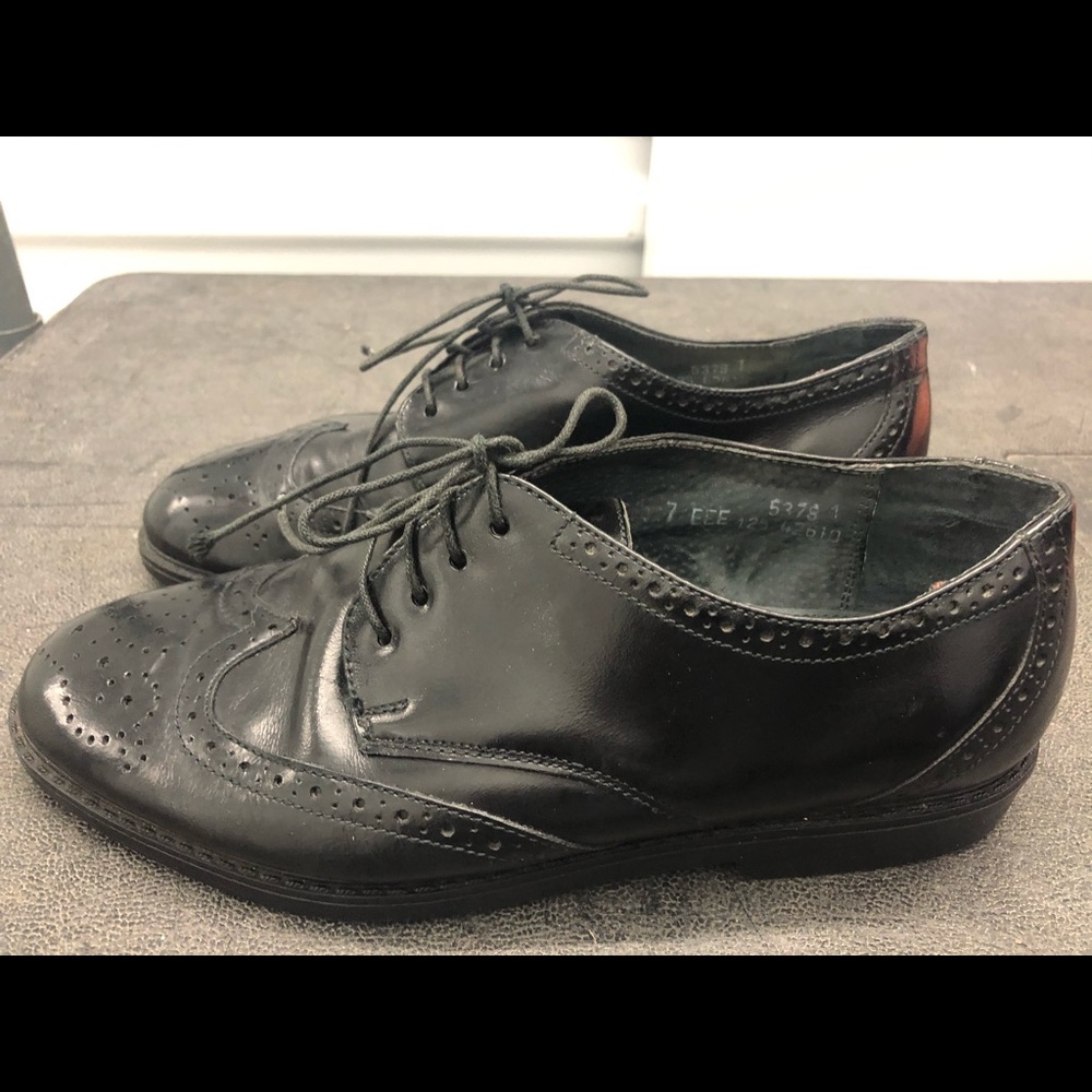 Hunt Club Men’s Black Leather Dress Shoes Size 7